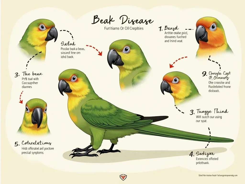 インコのくちばし病気の図解