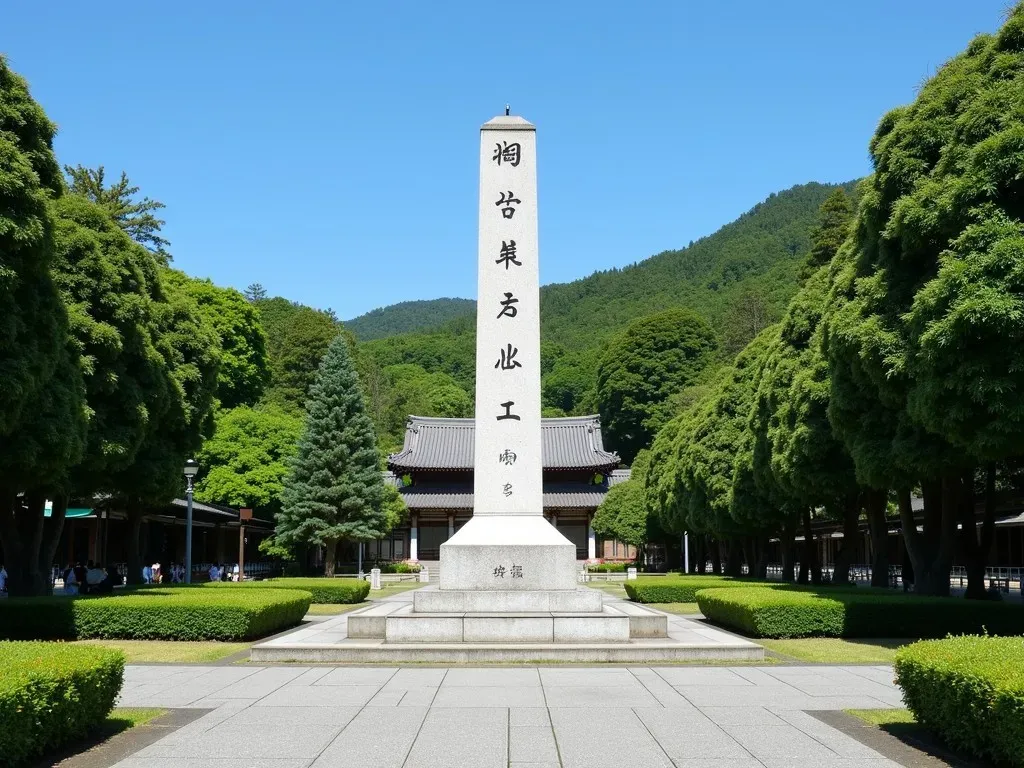 サティアン跡地の記念碑